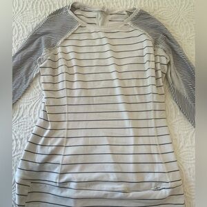 Striped lulu lemon long sleeve detailed top